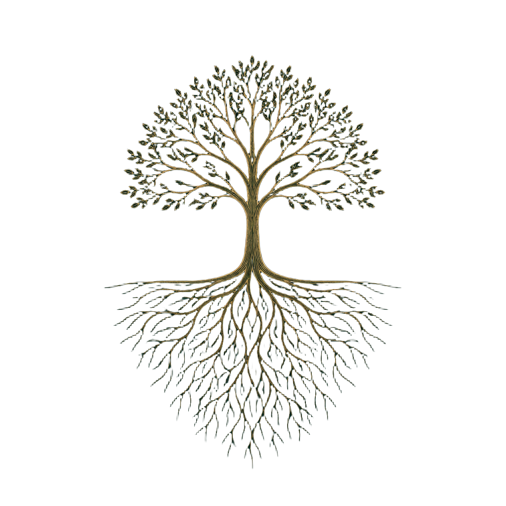 Ilustración de un árbol con su sistema de raíces